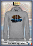 Sweat capuche unisex Opel Olympia Rekord P2 bleue 1960-62