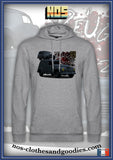 sweat capuche unisex Peugeot 203 fourgonnette tôlée grise