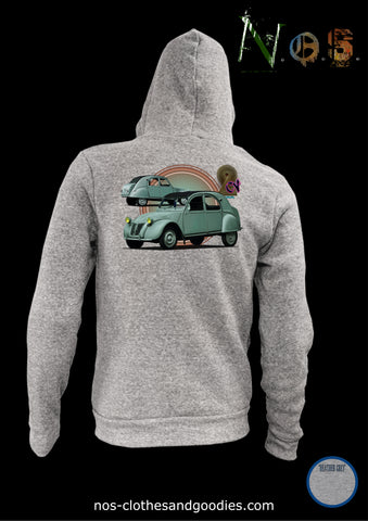 Citroën 2cv AZ 1957 unisex hooded zip sweatshirt