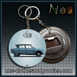 Badge/magnet/bottle opener key ring Citroën Ami 6 blue "profile" 