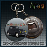 Badge / Magnet / bottle opener key ring Fiat topolino 500C gray