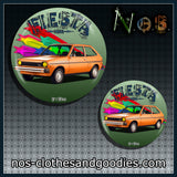 Badge / magnet / porte clé décapsuleur  Ford fiesta 1978 orange