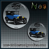 badge/magnet/bottle opener key ring Ford T Touring blue