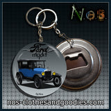 badge/magnet/porte clé décapsuleur Ford T Touring bleue