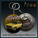 Badge / magnet / porte clé décapsuleur HONDA civic mk1 jaune