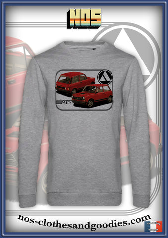 classic sweatshirt Autobianchi A112 red front/rear