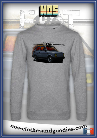 classic unisex sweatshirt Fiat 126 FSM gray