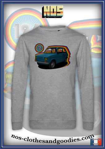 classic blue Fiat 126 sweatshirt