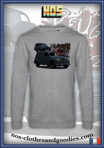 classic sweatshirt Peugeot 203 gray paneled van 1956