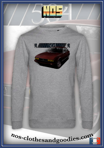 classic unisex sweatshirt Peugeot 504 coupe red 1983