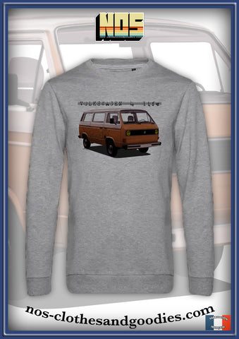 sweat classique VW combi T3 orange mandala