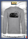 classic unisex sweatshirt VW beetle cabriolet type 15 black and white