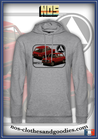 sweat capuche unisex Autobianchi A112 rouge av/ar