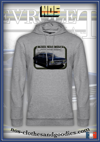Unisex hooded zip sweatshirt black Chevrolet Impala 1967