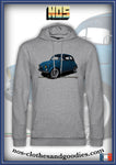 sweat capuche unisex Fiat 500 bleue