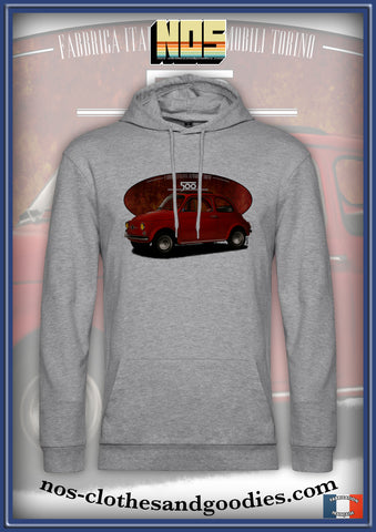 sweat capuche unisex Fiat 500 rouge