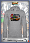 Sweat shirt capuche unisex Ford fiesta orange 1978