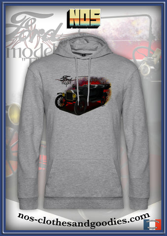Sweat shirt capuche unisex Ford T Touring noire