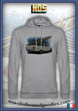 Sweat shirt capuche unisex Ford ranchero blanc arrière 1963