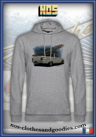 Sweat shirt capuche unisex Ford ranchero blanc arrière 1963