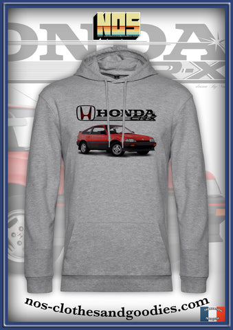 sweat capuche unisex HONDA CRX mk1 rouge