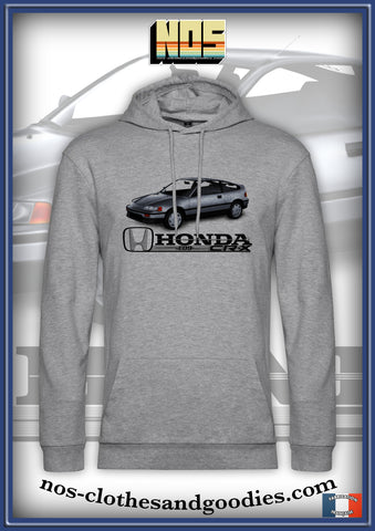 sweat capuche unisex HONDA CRX mk2 grise