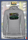 Sweat shirt capuche unisex Hudson Hornet verte 1951