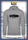 sweat capuche unisex Jaguar XK120 roadster noir 1951