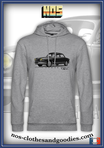 sweat capuche unisex Panhard PL17 noir et blanc