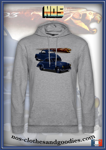 sweat capuche unisex Peugeot 203A coupé bleu 1952