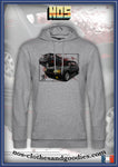 sweat capuche unisex Peugeot 205 GTI noire av/ar