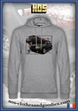 sweat capuche unisex Peugeot 205 GTI noire av/ar