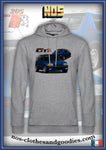 sweat capuche unisex Peugeot 205 GTI bleu Miami