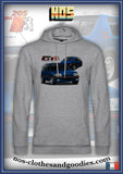 sweat capuche unisex Peugeot 205 GTI bleu Miami