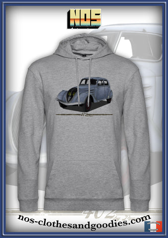sweat capuche unisex Peugeot 402 grise