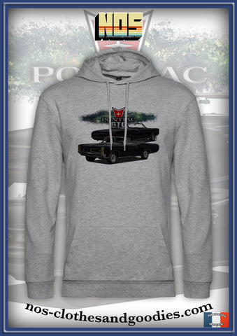 Sweat shirt capuche unisex Pontiac GTO découvrable noire