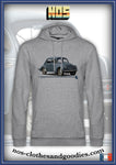 sweat capuche unisex Renault 4CV bleue verte