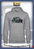 sweat capuche unisex Renault 4CV bleue verte