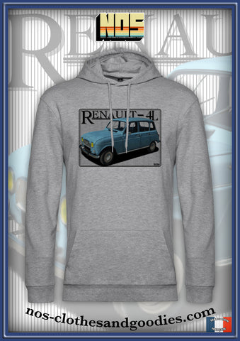 sweat capuche unisex Renault 4L bleu clair 1964