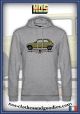 sweat capuche unisex Renault R5 jaune profil
