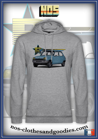 sweat capuche unisex Renault 5 L bleu 1974