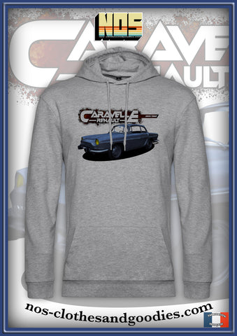 sweat capuche unisex Renault Caravelle bleue 1100S 1965