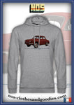 sweat capuche unisex Renault Dauphine rouge 1961