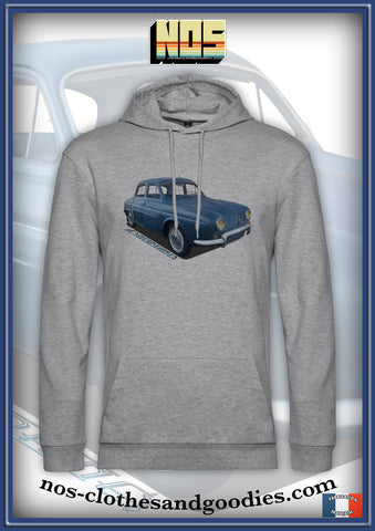sweat capuche unisex Renault Dauphine bleue