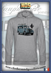 sweat capuche unisex Renault Juvaquatre dauphinoise vert gris