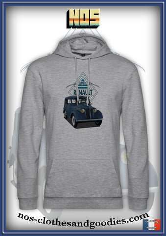 sweat capuche unisex Renault Juvaquatre bleu