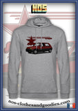 sweat capuche unisex Renault super 5 étoile ( bleu et rouge)