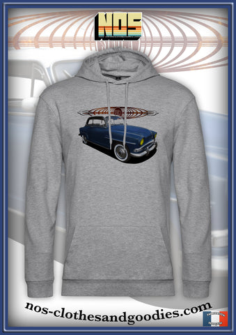 sweat capuche unisex Simca Aronde grand large bleu royal