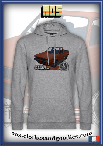 Sweat capuche unisex VW caddy orange blason