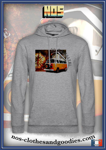Sweat capuche unisex VW go to travel T2